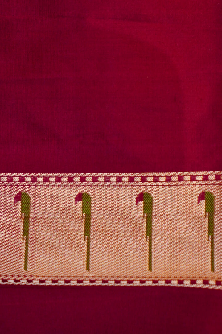 Gulzar Baadal – Handwoven Wine Banarasi Katan Silk Meenakari Saree