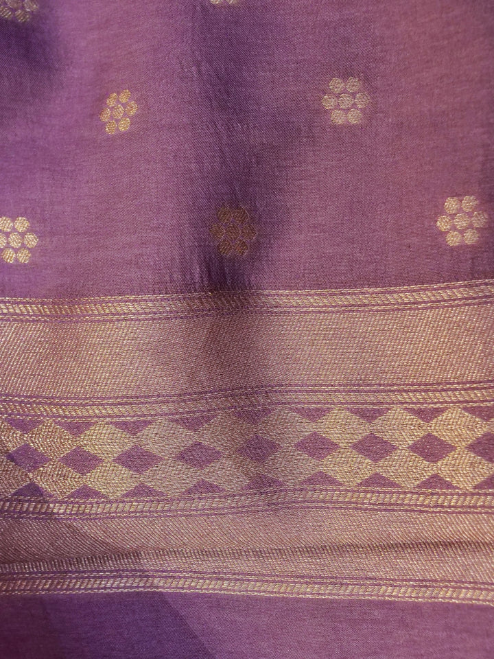 Banarasi Mauve Crepe Silk Saree with Zari Woven Design
