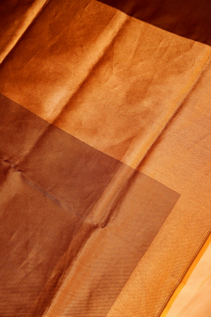 Handwoven Banarasi Brown Pure Katan Satan Silk Cocktail Saree