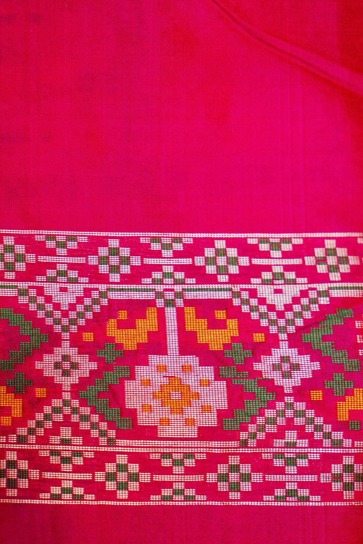 Regal Pink Handwoven Banarasi Katan Silk Patola Saree Bridal Elegance in Pure Tradition