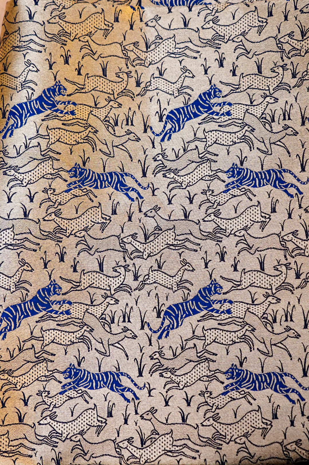 Dark Blue Banarasi Katan Silk Shikargah Suit Set