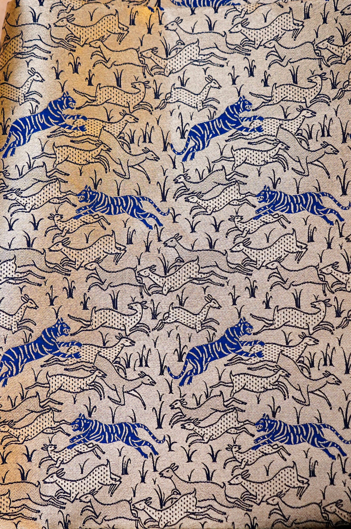 Dark Blue Banarasi Katan Silk Shikargah Suit Set