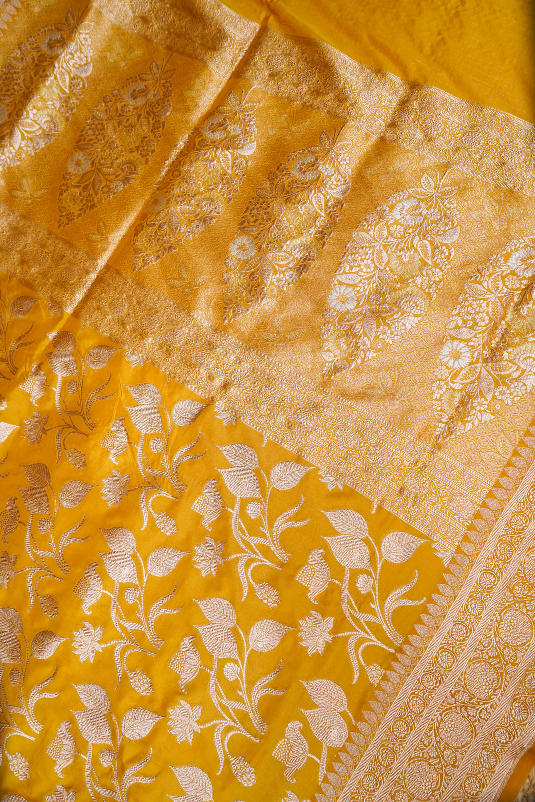 Yellow Haldi Wear Pure Banarasi Handloom Katan Silk Saree with Meenakari Pallu