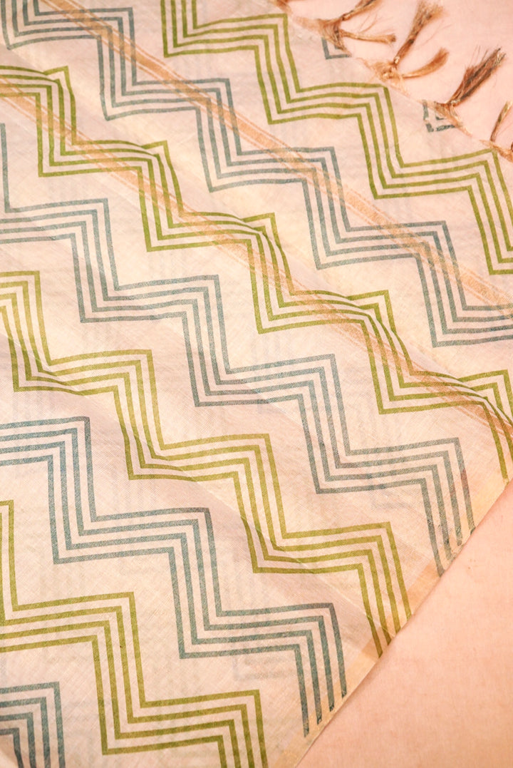 Rose Gold Chanderi Tissue Silk Suit with Handcrafted Elegance