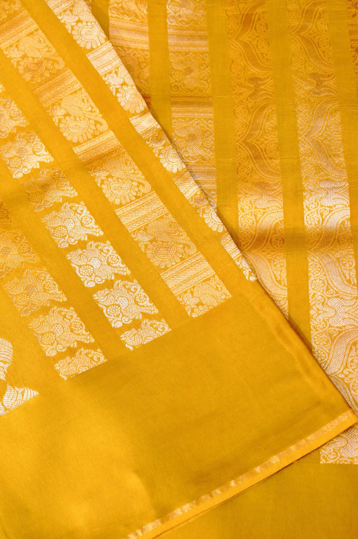 Radiant Haldi Mashru Silk Sonaroopa Celebrity Inspired Saree