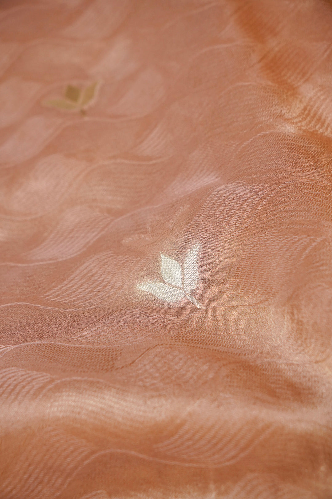 Rose Pink Tissue Silk Pichwai Inspired Sona Rupa Zari Weave Saree View 6