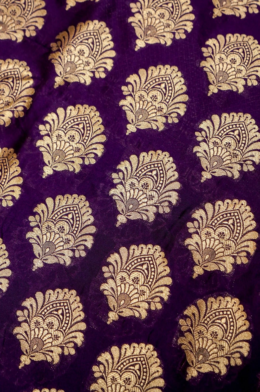 Dark Purple Modal Silk Unstitched Suit Set with Meenakari Zari Thread Weave View 4