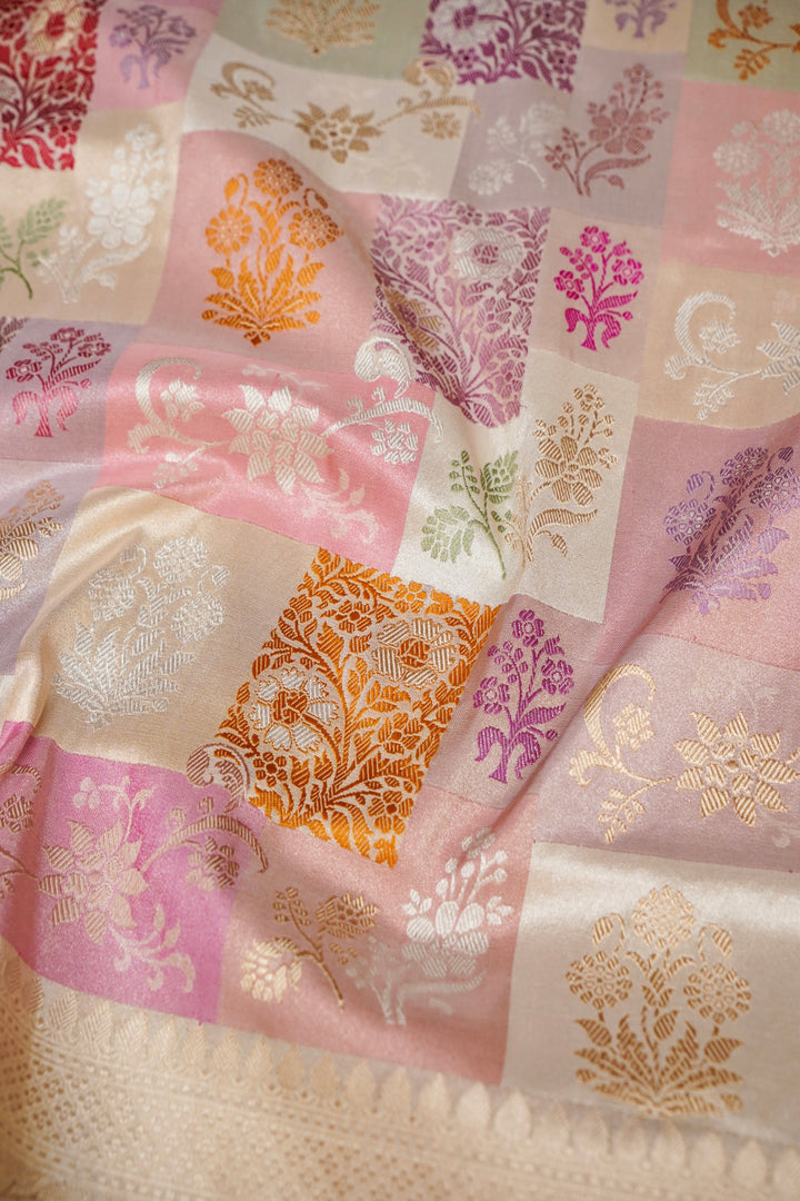 Handloom Banarasi Kadwa Pure Katan Silk Rangkaat Saree