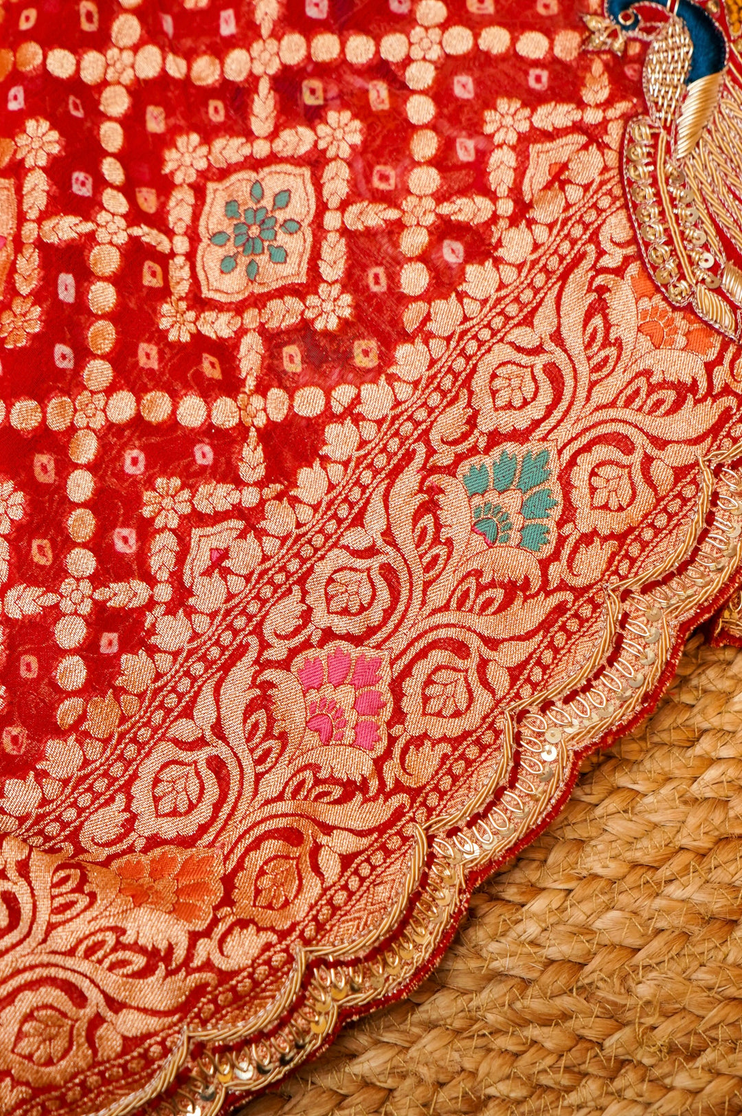 Victoria German Silver Coins Embellishment Handwoven Meenakari Pure Khaddi Bandhani Saree View 7