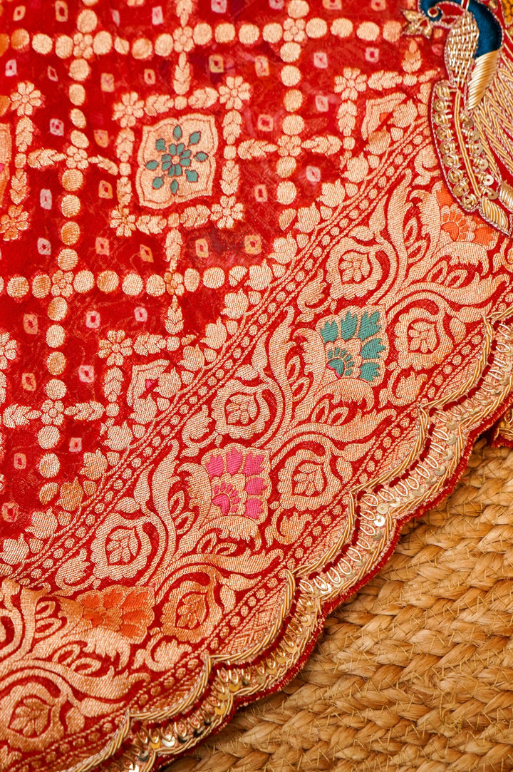 Victoria German Silver Coins Embellishment Handwoven Meenakari Pure Khaddi Bandhani Saree View 7
