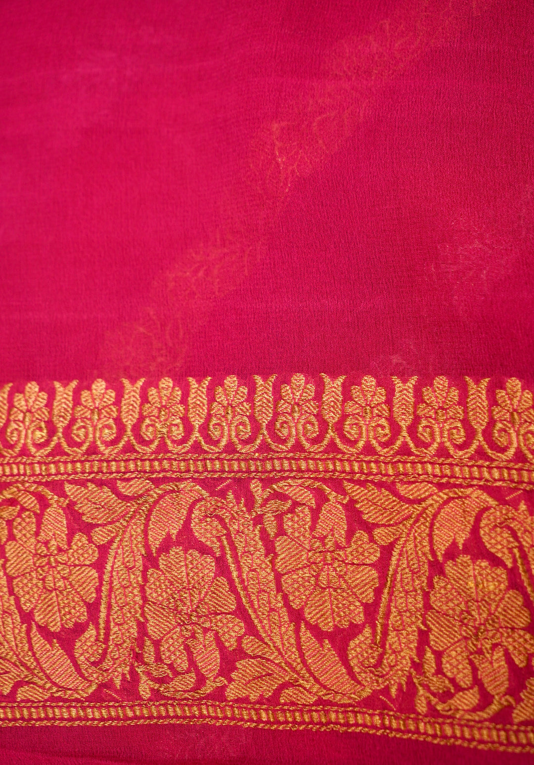 Handloom Pink Pure Banarasi Khaddi Georgette Saree with Ombre Dye &amp; Antique Zari Weaving