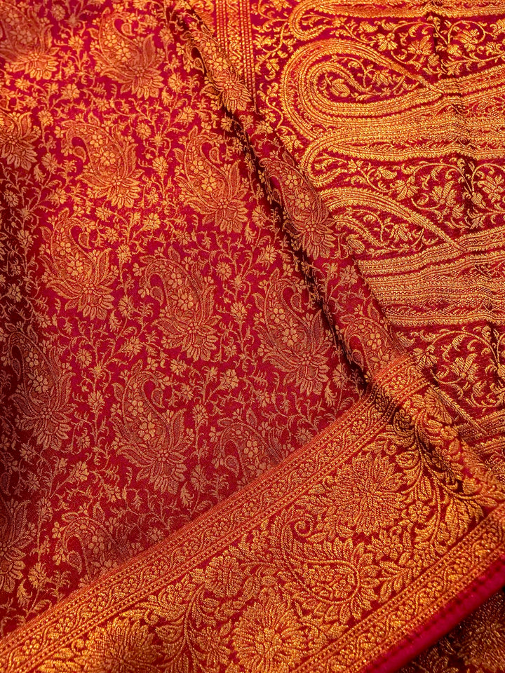 Regal Banarasi Brocade Silk Saree with Exquisite Zari Weave Jamawar Pattern