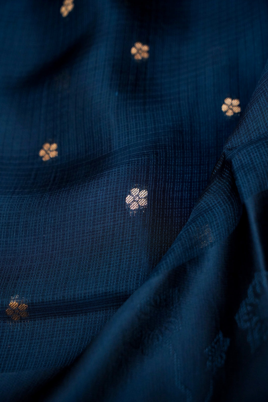 Teal Blue Banarasi Kota Saree with Silk Border &amp; Paithani Inspired Weaving