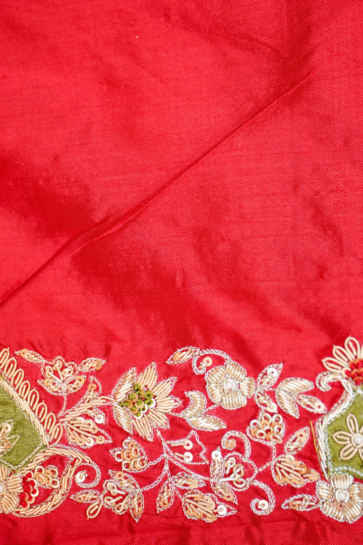 Pure Double Ikkat Patola Designer Saree with Hand Zardozi Embroidery