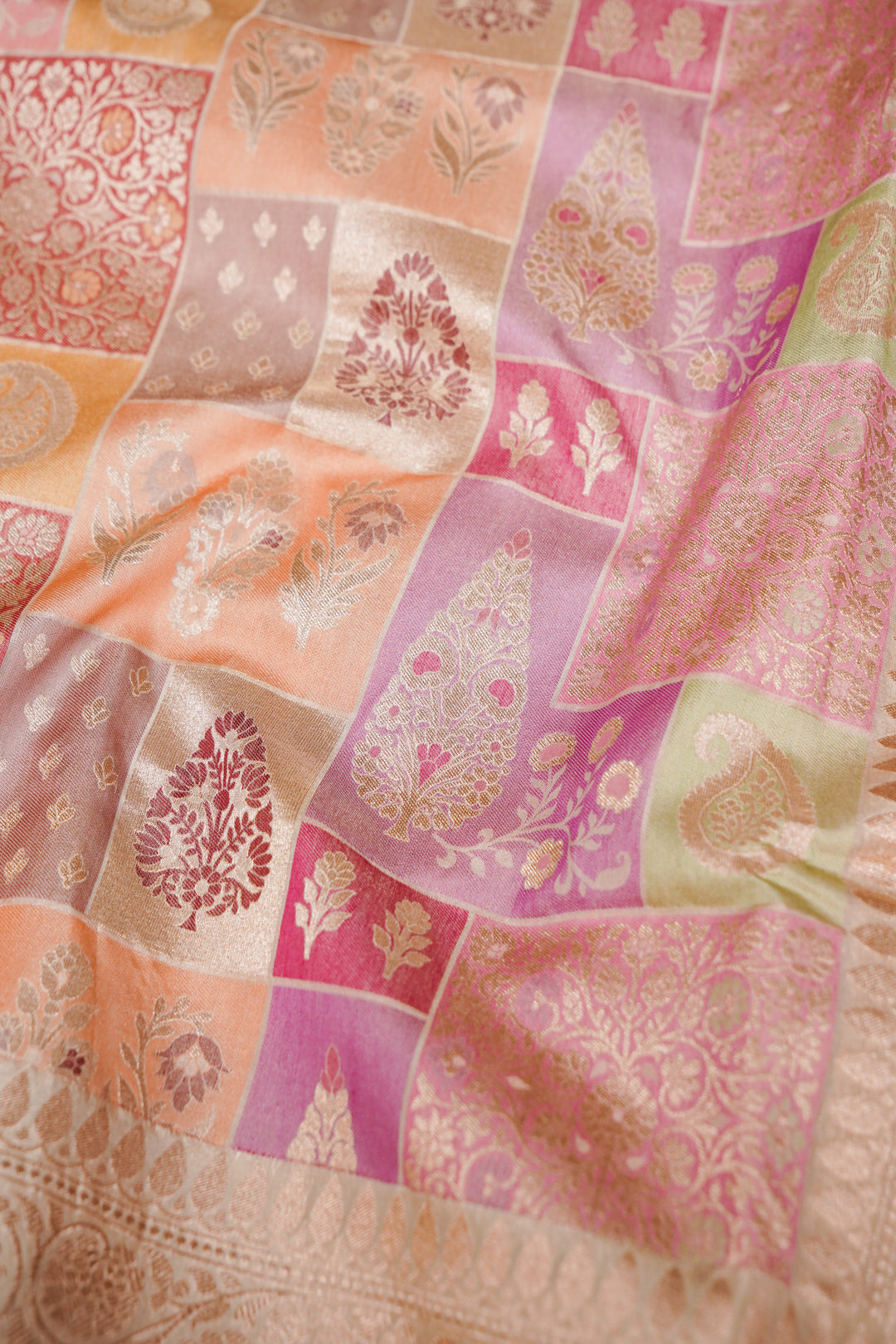 Handwoven Banarasi Pure Katan Silk Meenakari Rangkat Saree