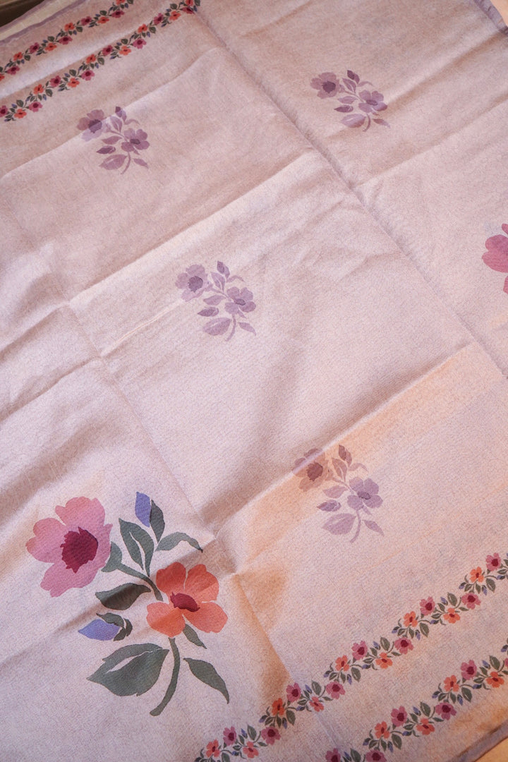 Lavender Banarasi Chanderi Tussar Silk Suit Set