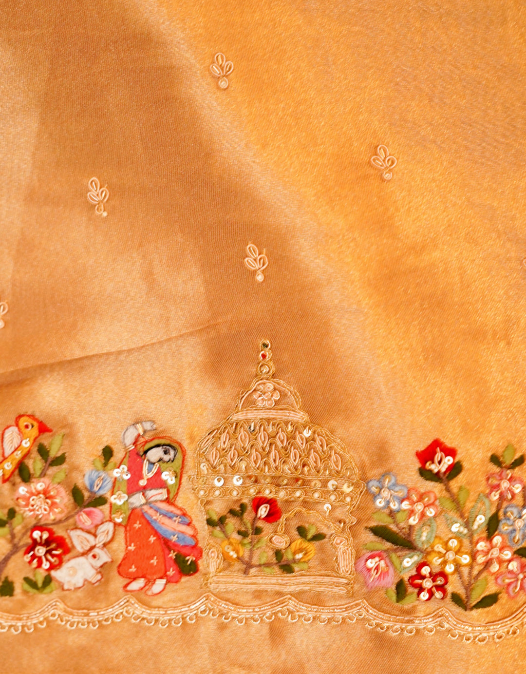 Banarasi Silver Soft Silk Brocade Saree with Meenakari Zardozi Embroidery