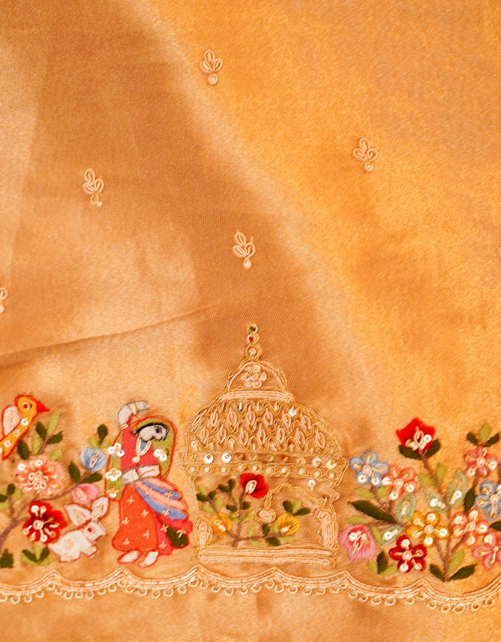 Banarasi Silver Soft Silk Brocade Saree with Meenakari Zardozi Embroidery