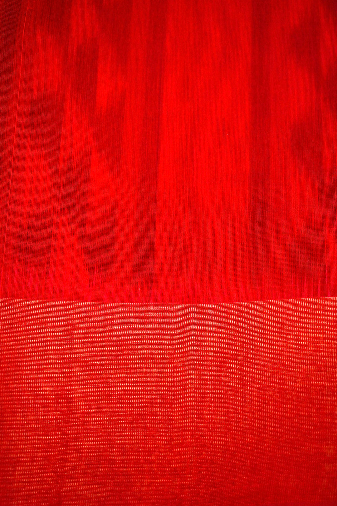 Banarasi Red Patola Cotton Silk Saree with Printed Geometric Designs