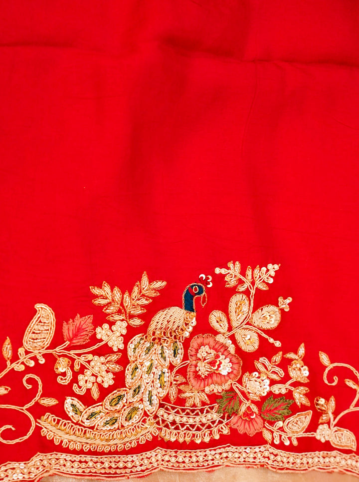 Pure Tissue Silk Zardozi and Hand Embroidery Meenakari Saree by Raas Collection