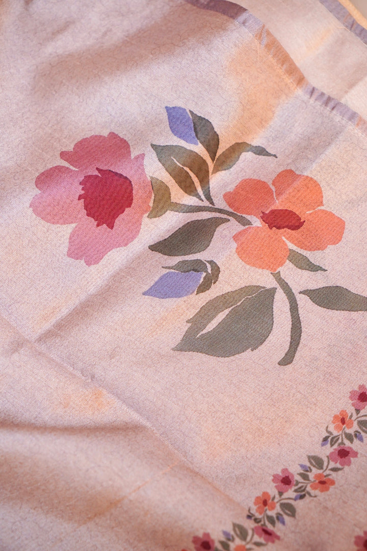 Lavender Banarasi Chanderi Tussar Silk Suit Set