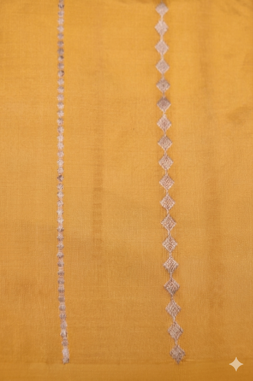 Radiant Yellow Handwoven Banarasi Pure Puna Silk Saree – Haldi Special with Zari Lion Motif