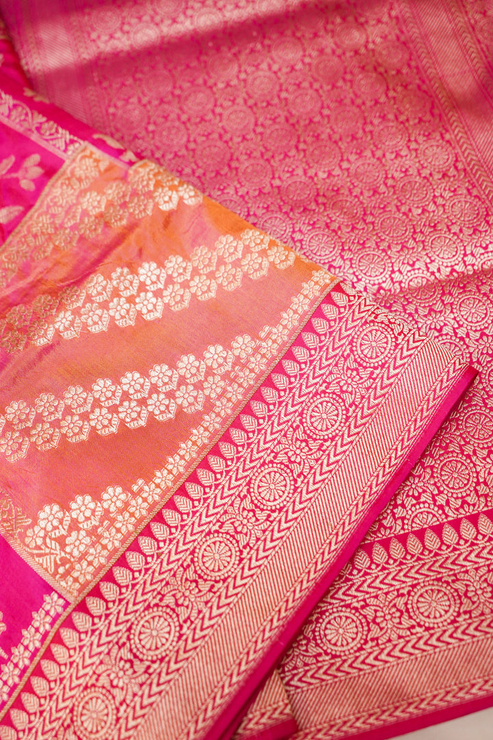 Handwoven Banarasi Pure Katan Silk Rangkat Saree Nita Ambani Inspired Zari Weave View 4