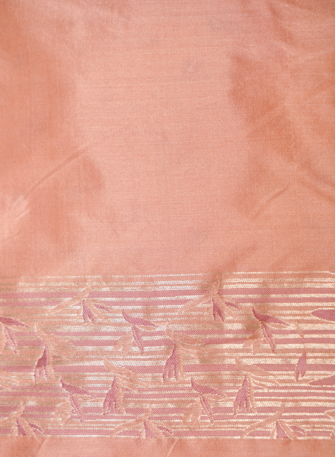 Contemporary Rose Gold Pure Banarasi Handloom Katan Silk Saree