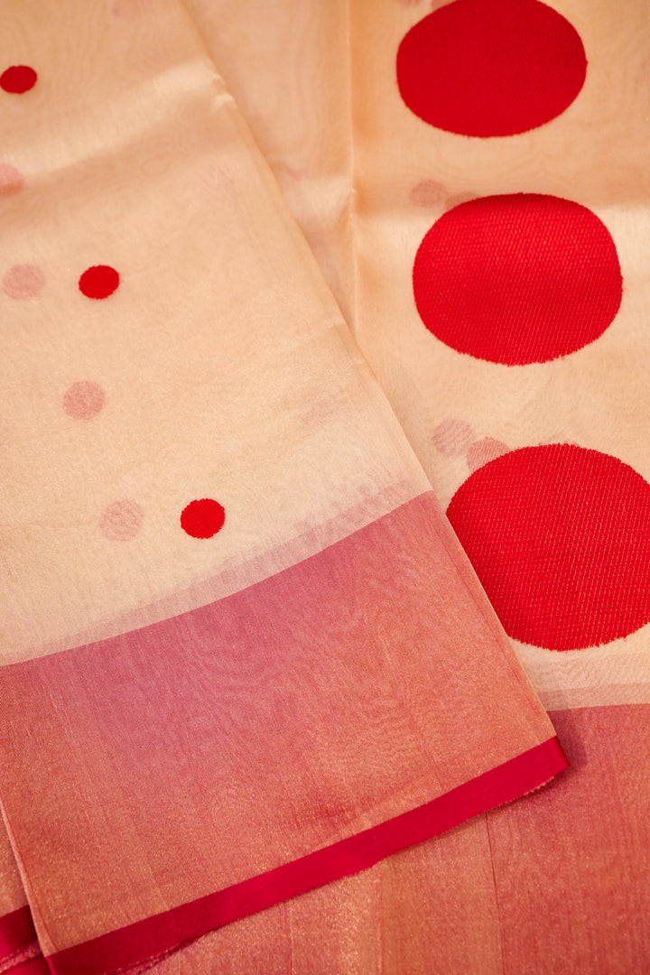 Silver Pure Banarasi Katan Tissue Saree with Contemporary Pink Accents