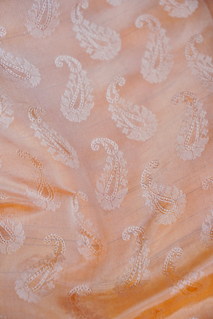 Dyeable Banarasi Katan Tissue Fabric Exquisite Handwoven Tanchoi Design