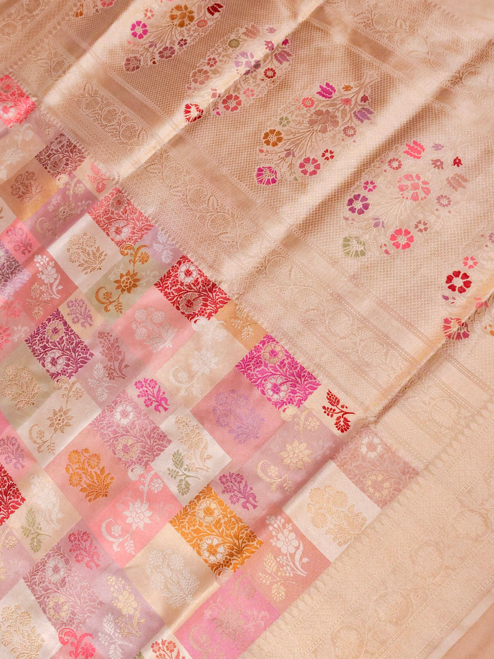 Handloom Banarasi Kadwa Pure Katan Silk Rangkaat Meenakari Saree View 2
