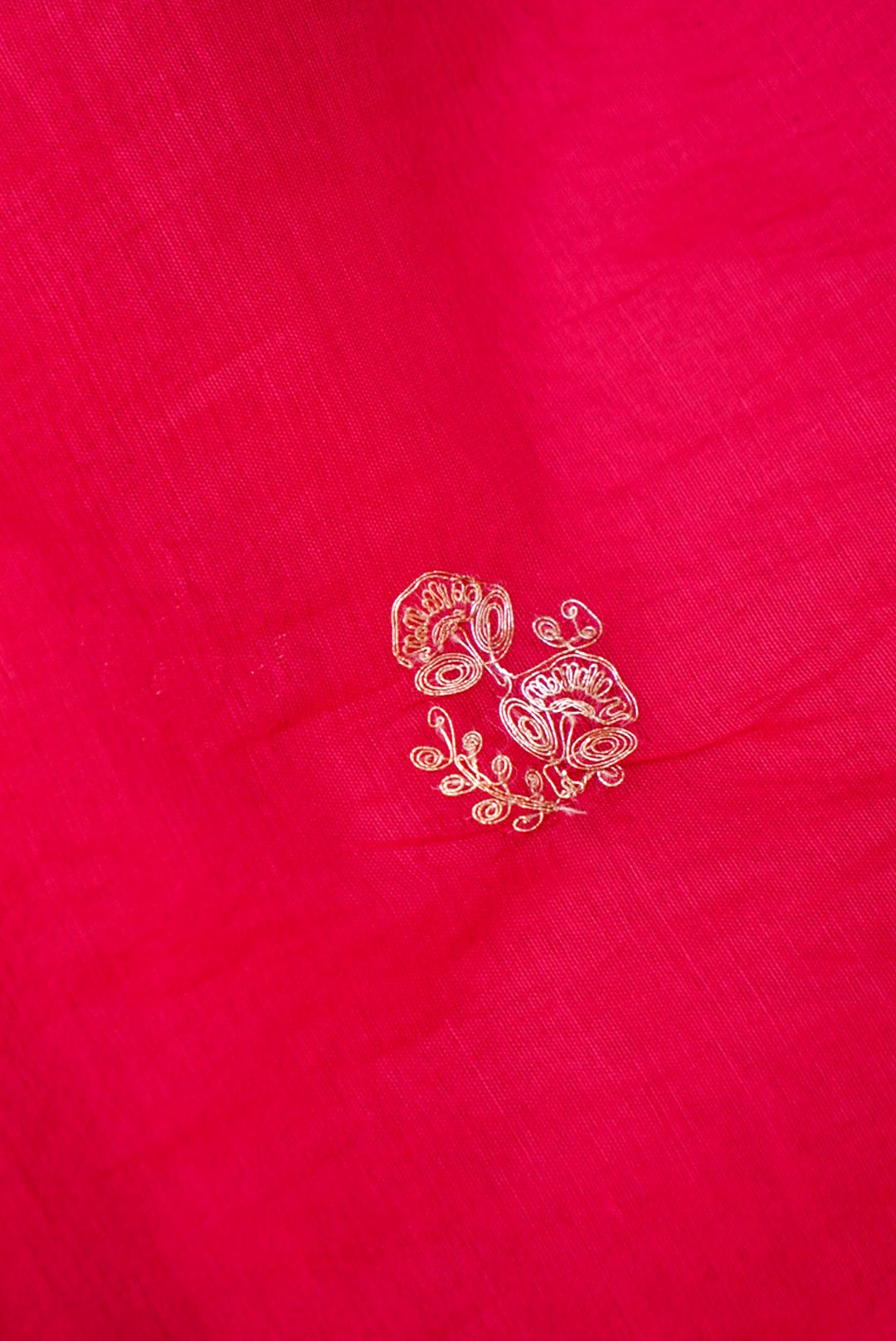Pink Bridal Handloom Raw Silk Suit with Pitta Zari Embroidery