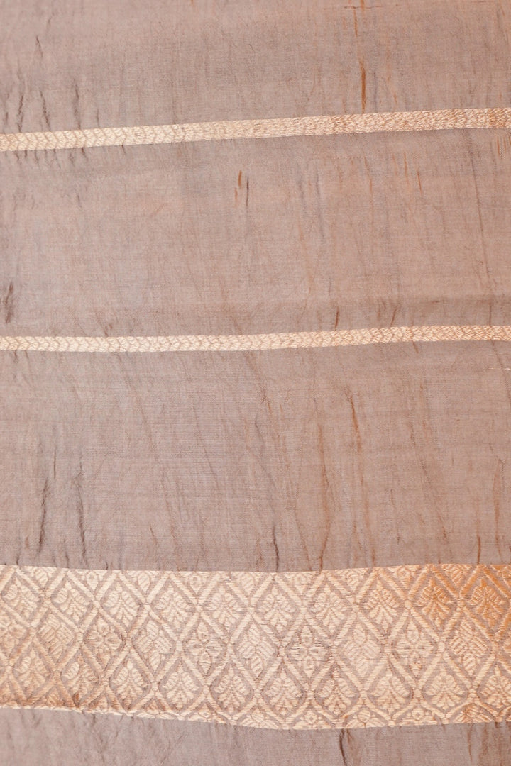 Pastel Brown Handwoven Banarasi Pure Katan Silk Gola Boota Saree