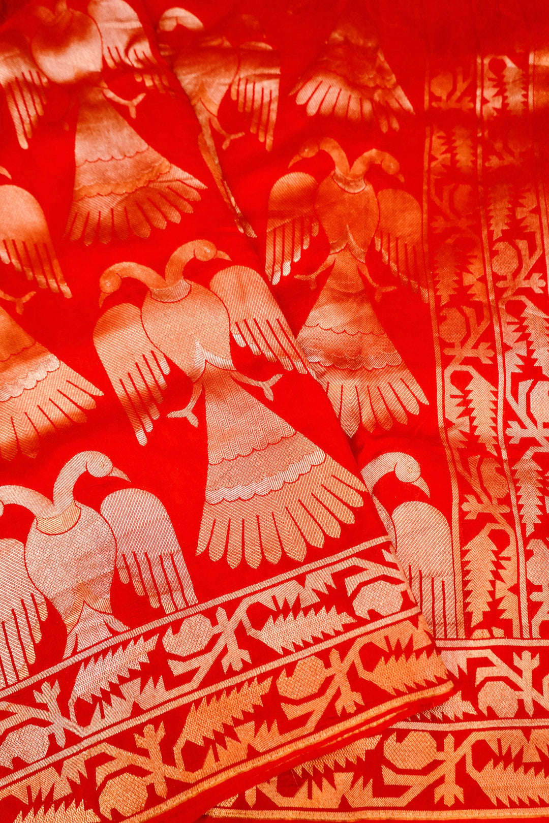 Majestic Red Sonaroopa Muslin Organza Bridal Saree Collection