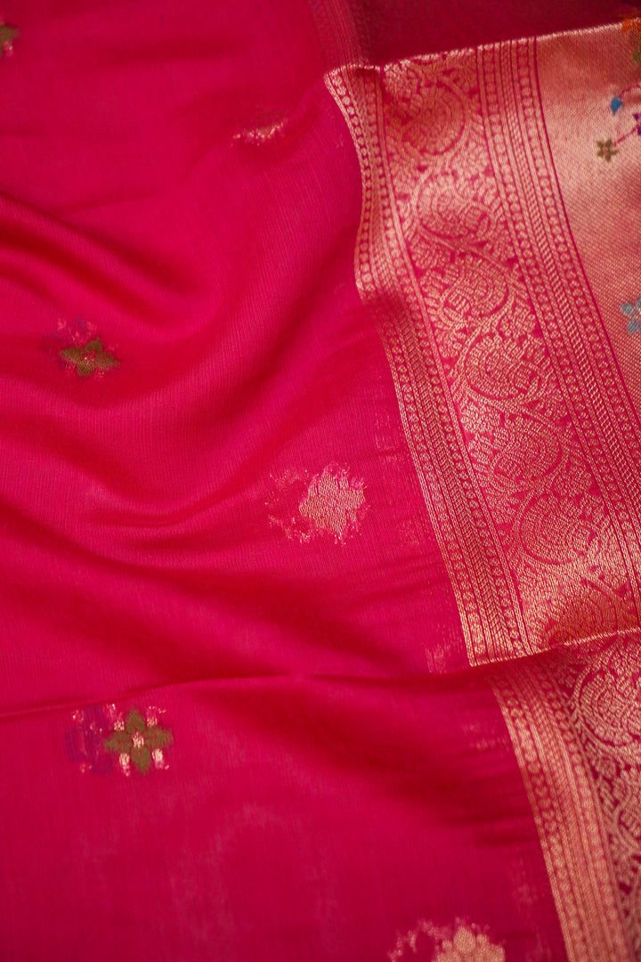 Blush Pink Meenakari Birds Cotton Silk Suit Set