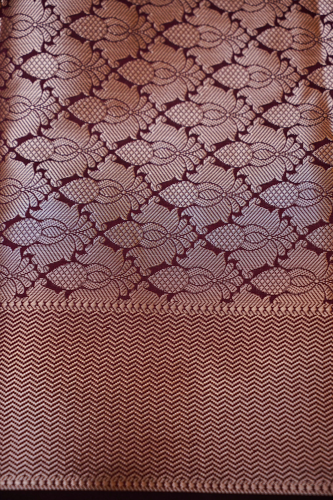 Plum Royale Banarasi Modal Silk Ghat Design Saree View 6