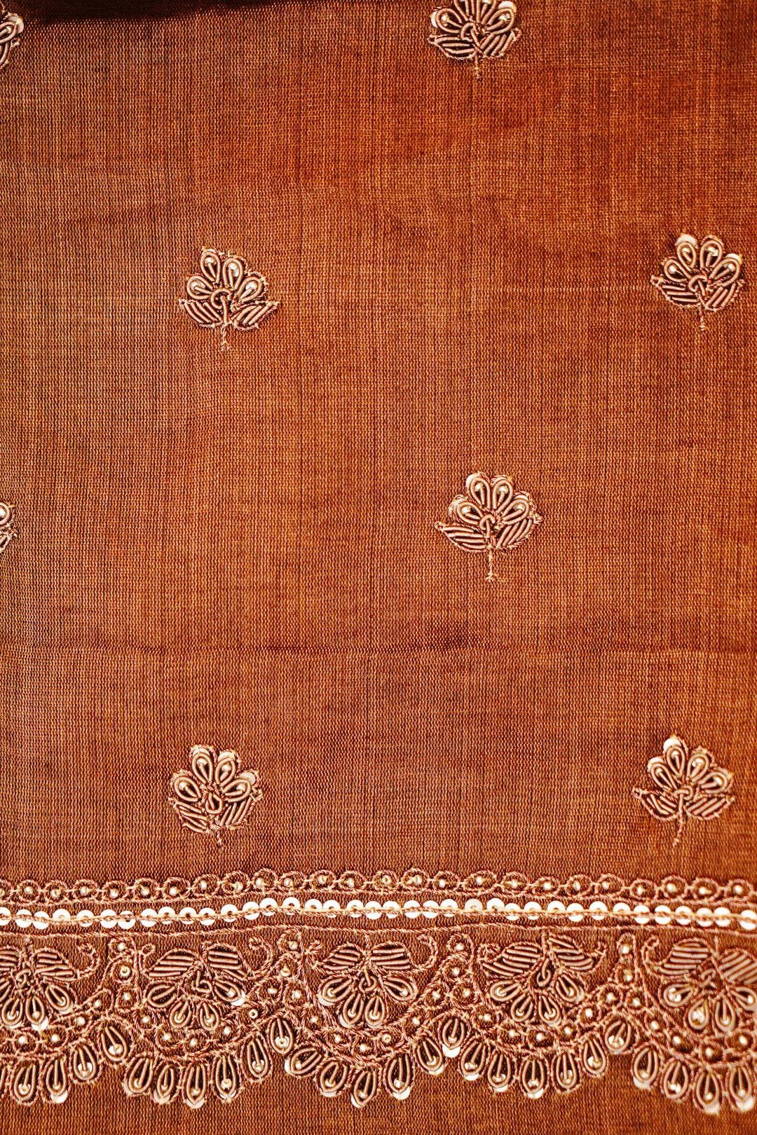 Regal Golden & Silver Pure Handloom Katan Tissue Saree with Zardozi Embroidery