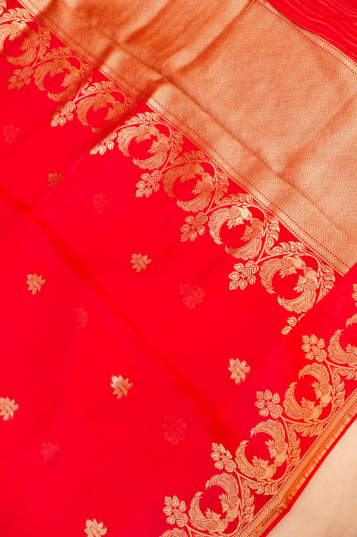 Bridal Pink Organza Saree with Opulent Satin Silk Border