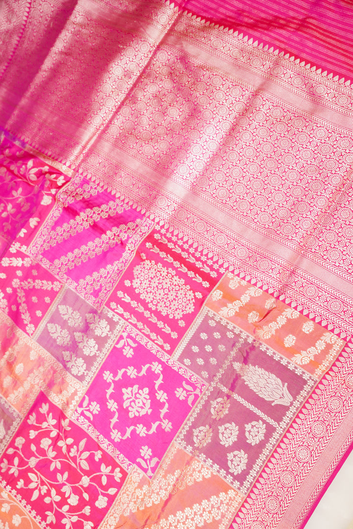 Handwoven Banarasi Pure Katan Silk Rangkat Saree Nita Ambani Inspired Zari Weave View 3