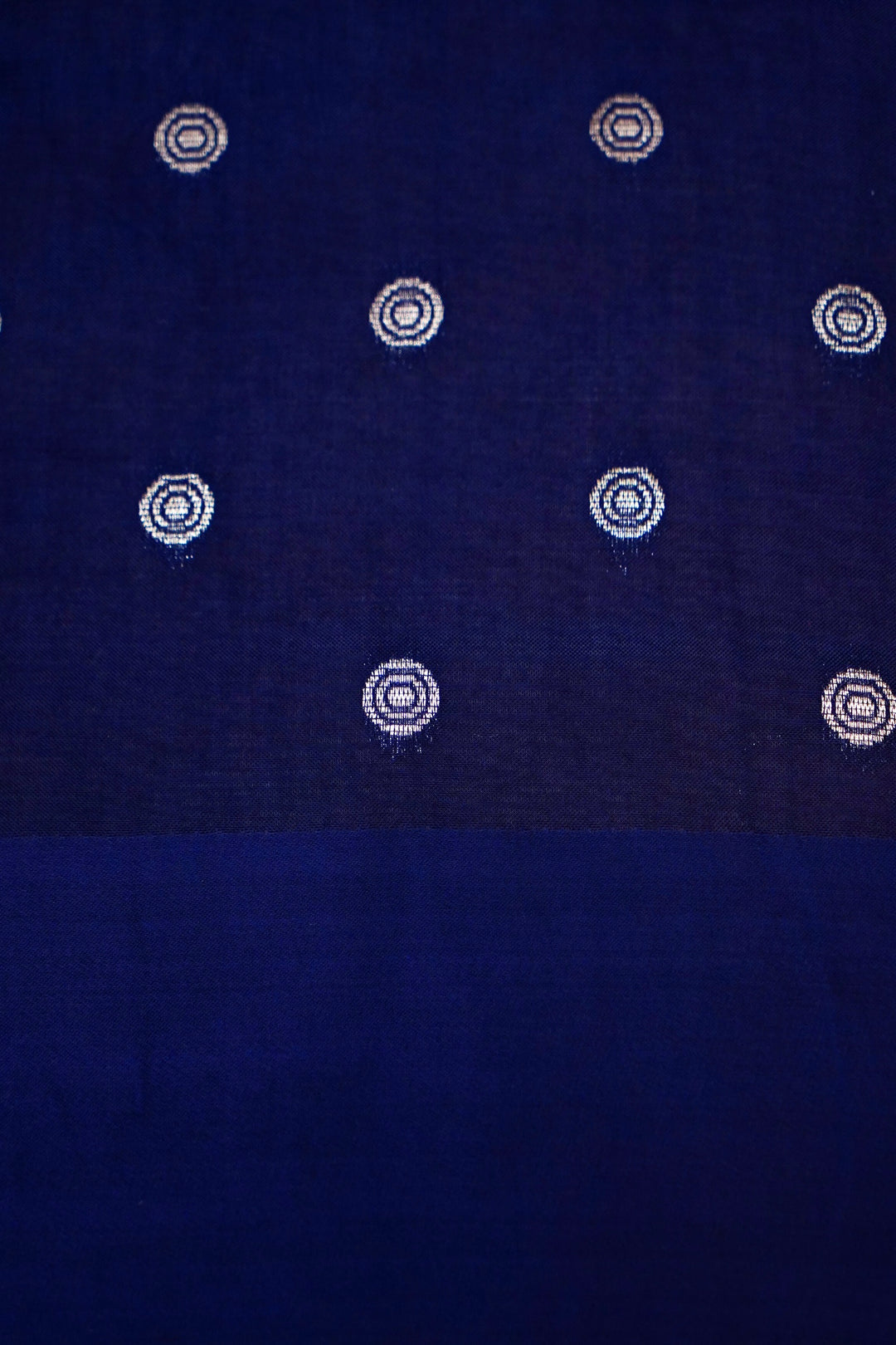 Navy Blue Kota Check Saree with Birds Motif Silk Border