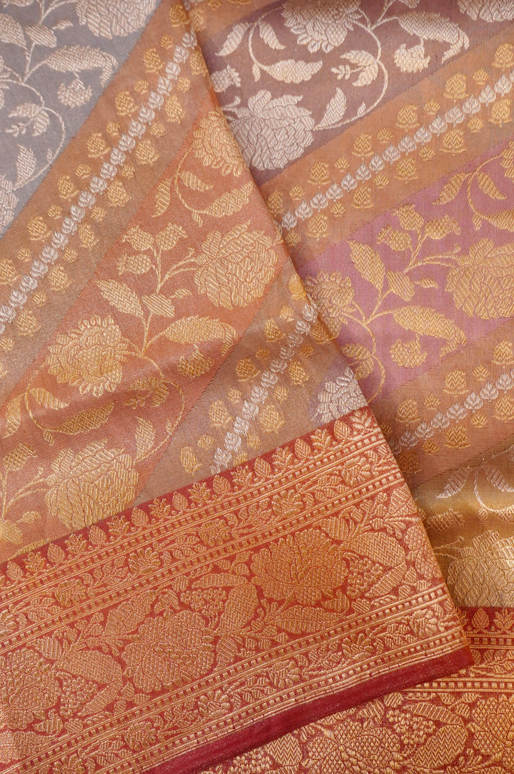 Svarnima of Handwoven Banarasi Rangkat Pure Tissue Katan Silk Saree