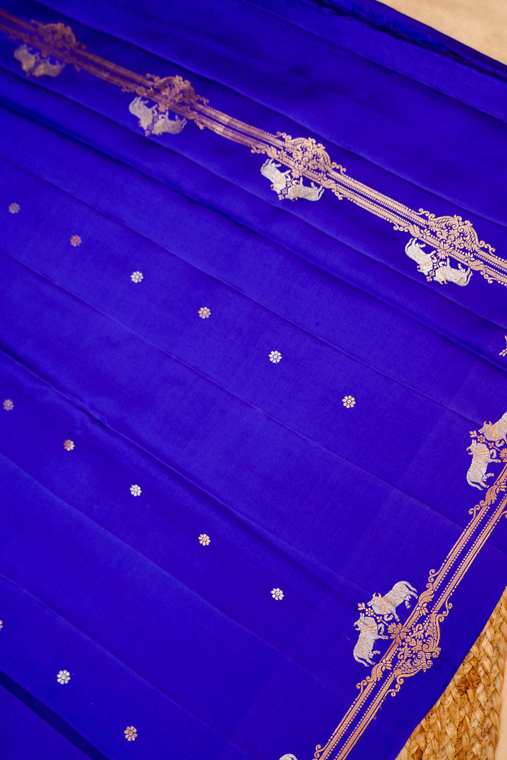 Handwoven Banarasi Pure Mashru Satin Silk Pichwai Saree View 2