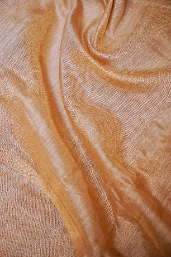 Light Brown Pure Chanderi Silk Fabric