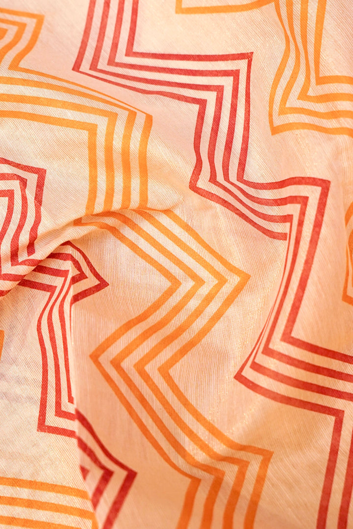 Radiant Rose Gold Chanderi Tissue Ensemble with Zardozi Detailing