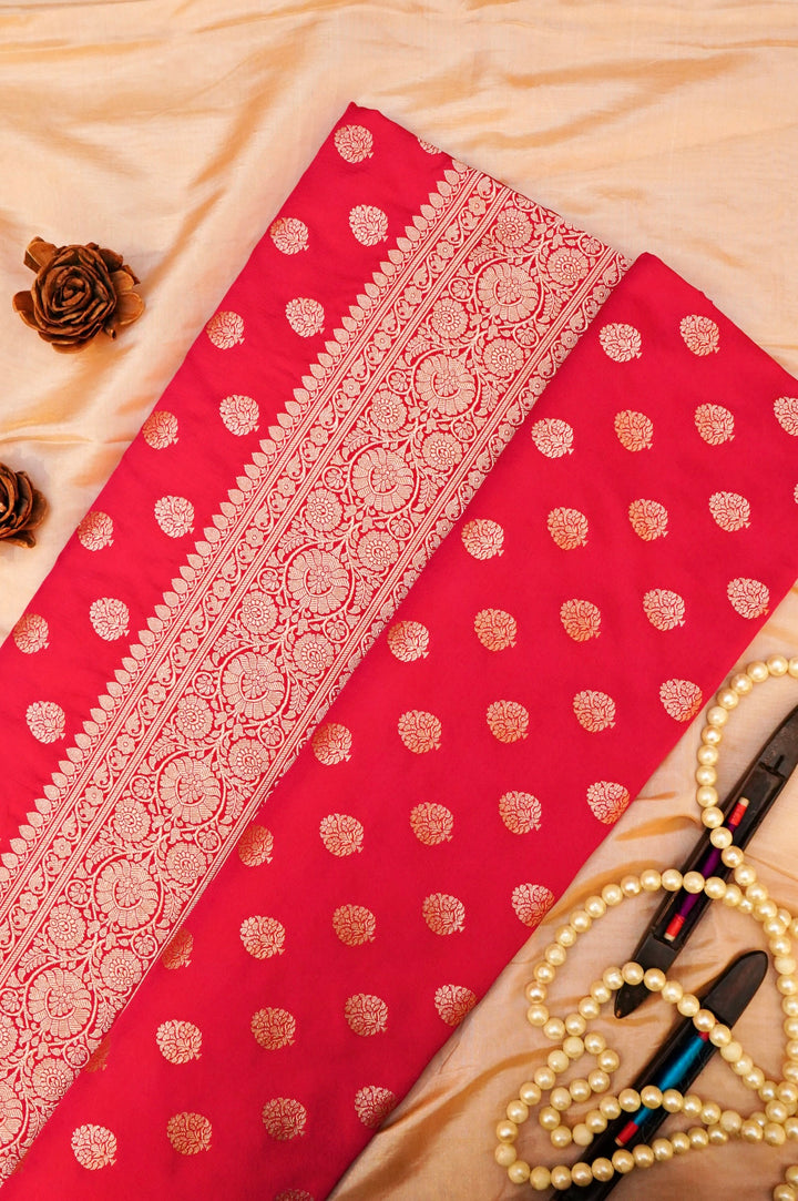 Handwoven Pink Bridal Banarasi Pure Katan Satan Silk Saree