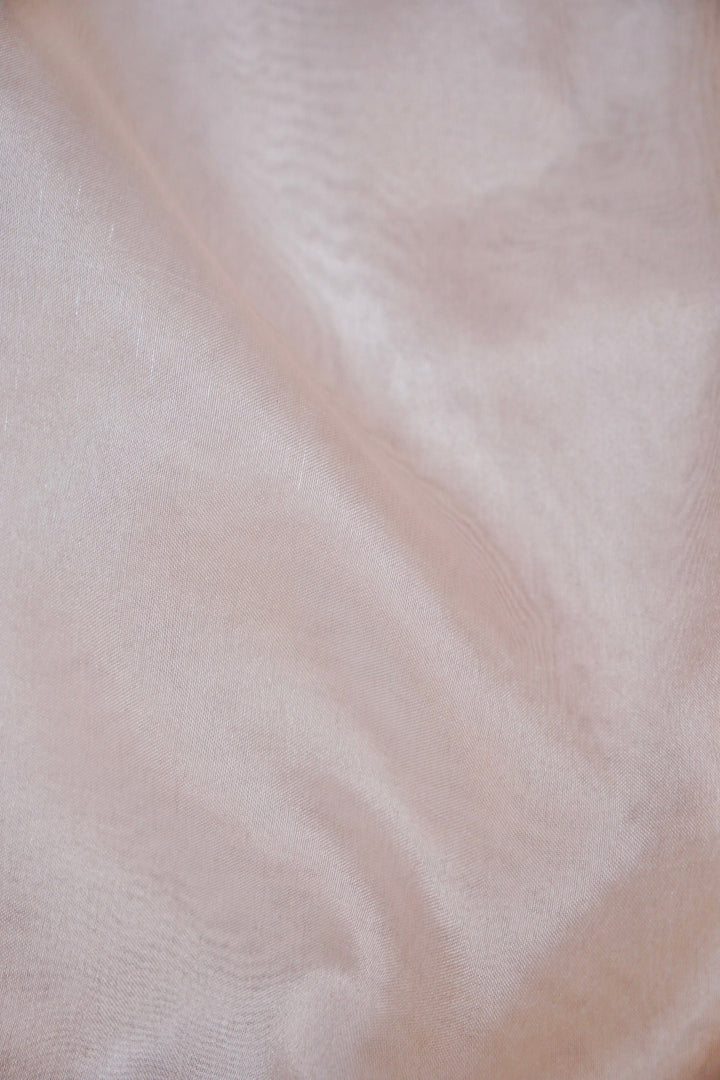 Handwoven Banarasi Plain Silver Tissue Silk Fabric