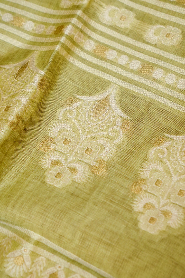 Pistachio Green Cotton Unstitched Suit Set