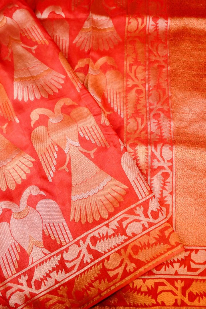 Regal Nita Ambani Inspired Munga Crepe Zari Weave Saree