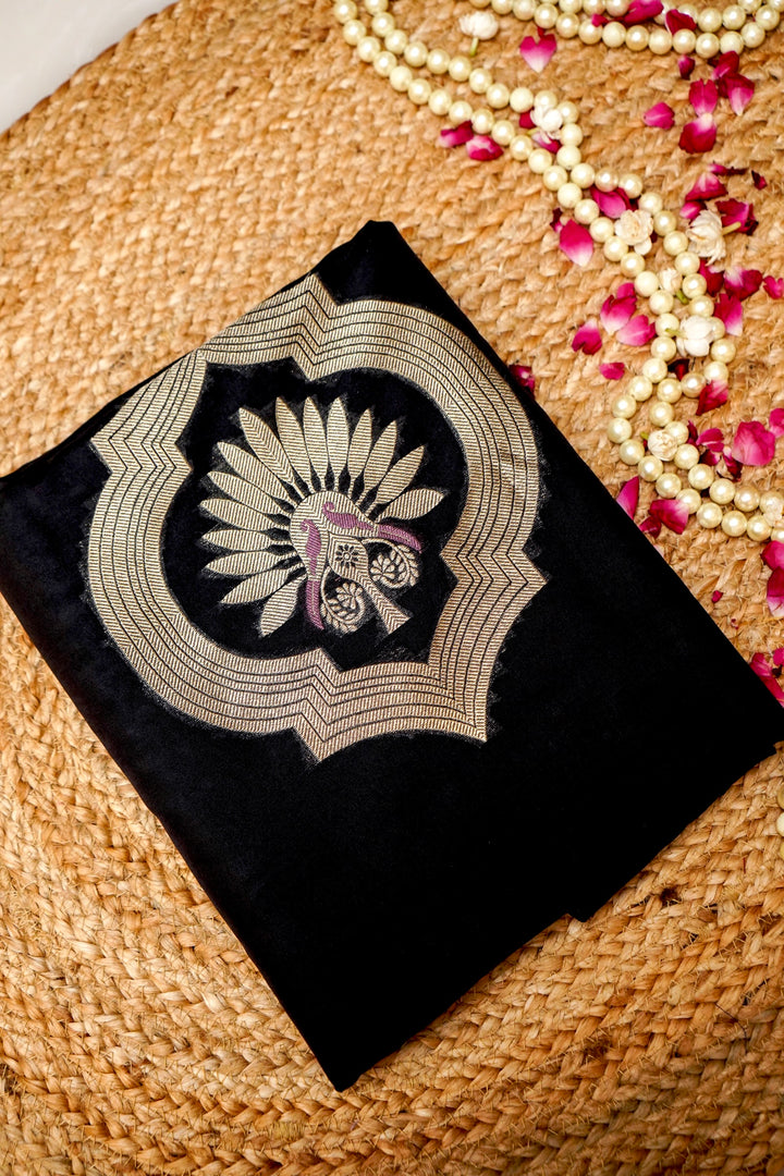 Modal Silk Co-Ord Set Fabric – Royal Sunburst Medallion Weave | Gold Zari &amp; Meenakari Accents