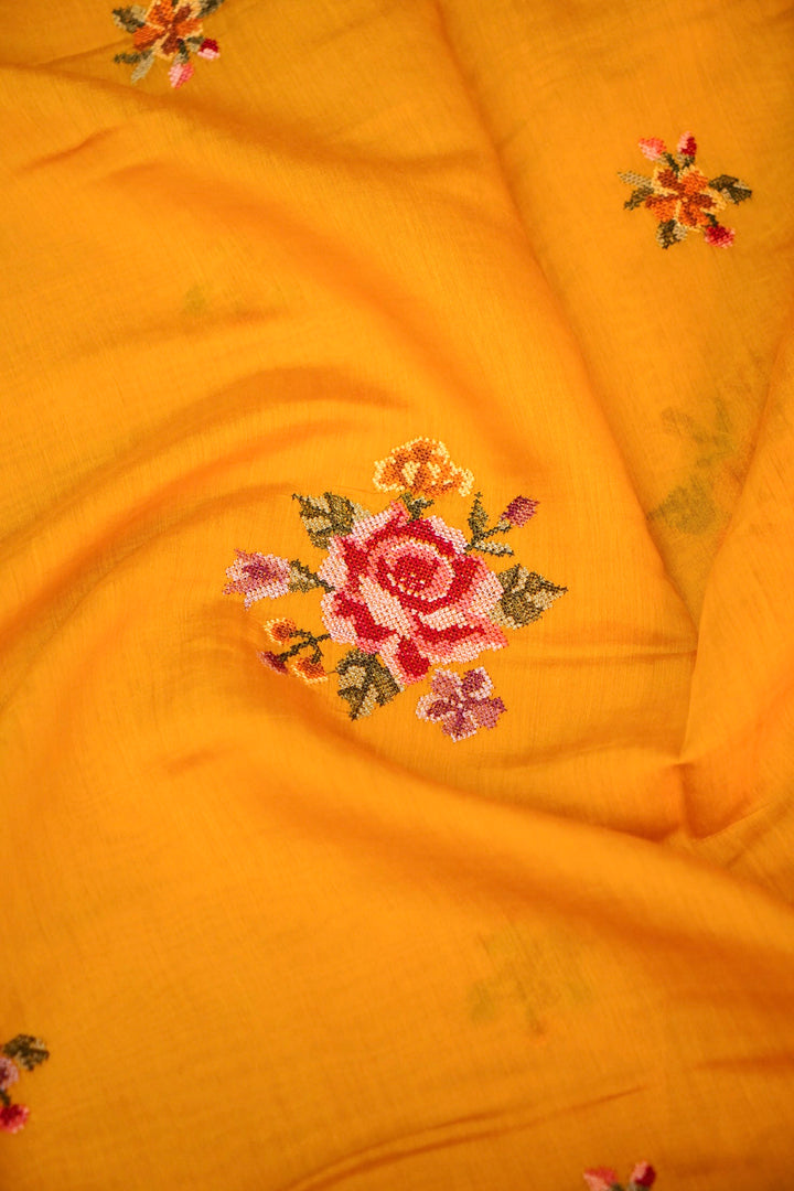 Yellow Banarasi Chanderi Silk Suit Set Perfect for Haldi Ceremony